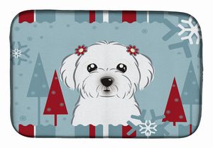Winter Holiday Dog on Dish Drying Mat - 652259246243