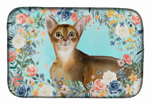 cat breed/Flowers art Dish Drying Mat - 194030017579