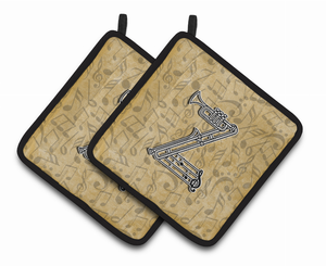 Monogram Musical Pair of Pot Holders - 638508386939