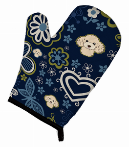 Blue Flowers Dog Art Oven Mitt - 638508607812