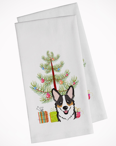 Christmas Tree and Dog White Kitchen Towel Set of 2 - 652259333615