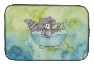 Animal Bathing Watercolor Dish Drying Mat - 652259249442