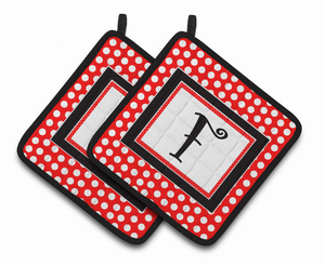 Monogram Polkadots Pair of Pot Holders - 638508380050