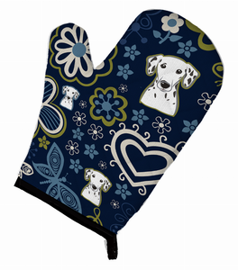 Blue Flowers Dog Art Oven Mitt - 638508607331