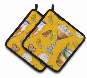 Drinks and Cocktails Pair of Pot Holders - 638508657862