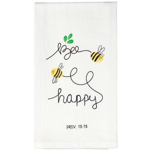 Towel Floursack Bee Happy Cotton - 603799548250