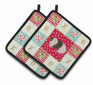 Guinea Pig Xoxo on Pair of Pot Holders - 194030137284