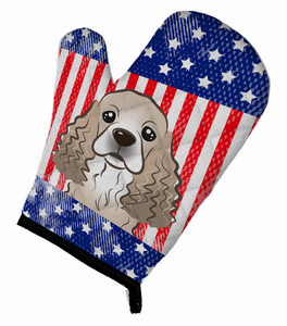 American Flag and Dog on Oven Mitt - 638508480149