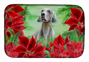 Poinsettias Dog on Dish Drying Mat - 652259252503
