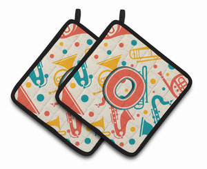 Monogram Retro Pair of Pot Holders - 638508386052