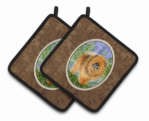 Pomeranian Pair of Pot Holders - 638508360656