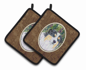 Australian Shepherd Pair of Pot Holders - 638508365156