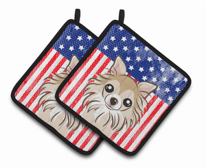 American Flag and Dog on Oven Mitt - 638508389374