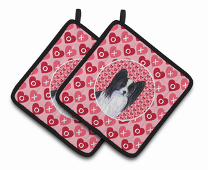 Dog Valentine's Day Portrait Pair of Pot Holders - 638508407696