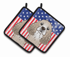 American Flag and Dog on Oven Mitt - 638508389022