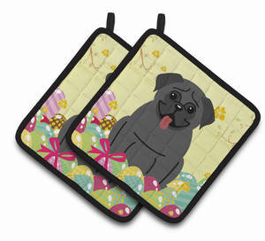 Easter Eggs Dog Pair of Pot Holders - 638508765963