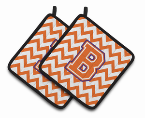 Monogram Chevron Pair of Pot Holders - 638508399366