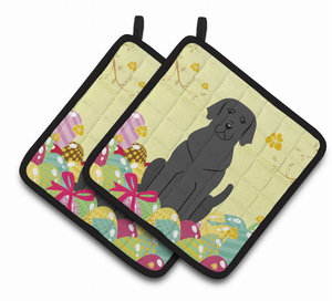 Easter Eggs Dog Pair of Pot Holders - 638508766472