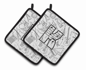 Monogram Musical Pair of Pot Holders - 638508387561
