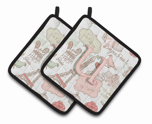 Monogram Love Pair of Pot Holders - 638508386373