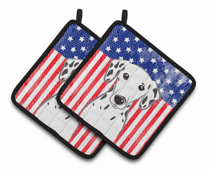 American Flag and Dog on Oven Mitt - 638508388964