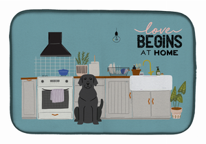 Dog Kitchen Scene Dish Drying Mat - 194030341902