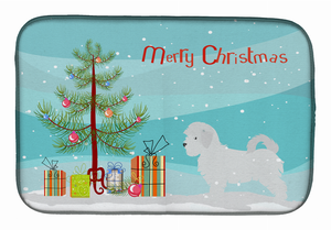 Christmas Tree and Dog on Dish Drying Mat - 652259246274