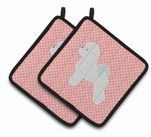 Dog Checkerboard Design Pair of Pot Holders - 638508526281