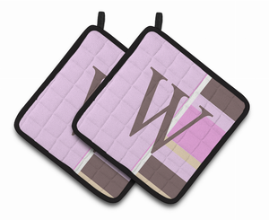 Monogram Stripes on Pair of Pot Holders - 638508378897