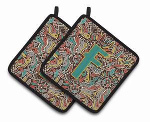 Monogram Retro Pair of Pot Holders - 638508385185