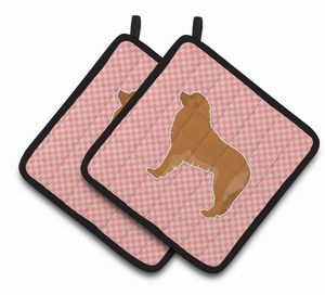 Dog Checkerboard Design Pair of Pot Holders - 638508526410