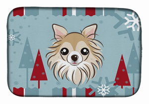 Winter Holiday Dog on Dish Drying Mat - 652259242504