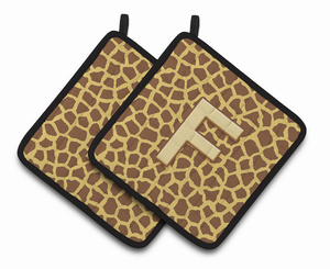 Monogram Animal Print Pair of Pot Holders - 638508364586