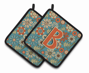 Monogram Floral Pair of Pot Holders - 638508384881