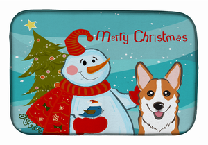 Snowman with Dog Dish Drying Mat - 652259243297