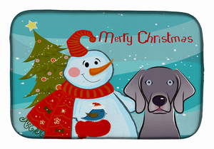 Snowman with Dog Dish Drying Mat - 652259250936
