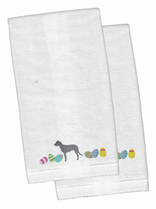Easter Dog Design White Embroidered Plush Hand Towel Set of 2 - 652259232871