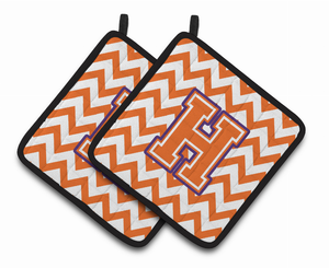 Monogram Chevron Pair of Pot Holders - 638508399427