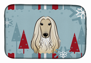Winter Holiday Dog on Dish Drying Mat - 652259240012