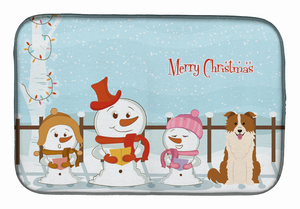 Merry Christmas Carolers Dog on Dish Drying Mat - 652259240876
