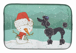 Dog and Snowman Christmas Dish Drying Mat - 652259277063