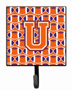 Letter Football Orange, White and Regalia Leash or Key Holder - 638508313140