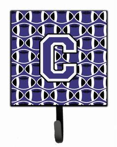 Letter Football Purple and White Leash or Key Holder - 638508311924