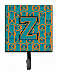 Letter Football Aqua, Orange and Marine Blue Leash or Key Holder - 638508310859