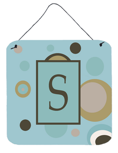 Initial Monogram - Blue Dots Wall or Door Hanging Prints - 615872640881