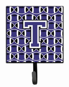 Letter Football Purple and White Leash or Key Holder - 638508312099