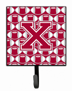 Letter Football Crimson, grey and white Leash or Key Holder - 638508311351