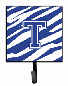 Letter Initial Tiger Stripe Blue and White Leash or Key Holder - 615872518418