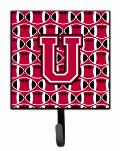 Letter Football Crimson and White Leash or Key Holder - 638508314963
