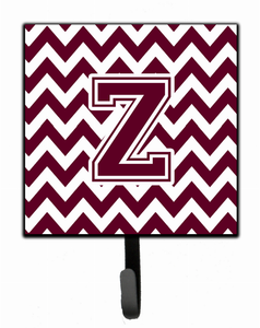 Letter Chevron Maroon and White  Leash or Key Holder - 638508308023